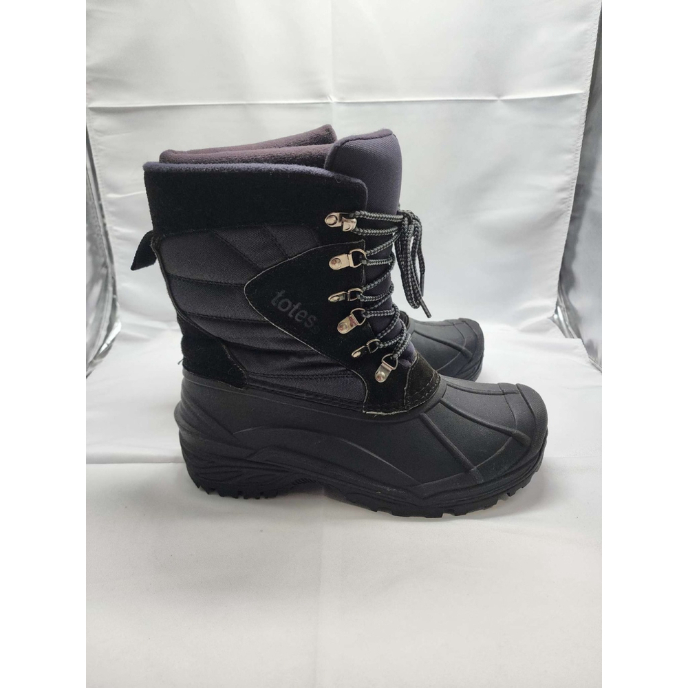Totes Waterproof Insulated Winter Snow Boots Black Size 8 Mens Used